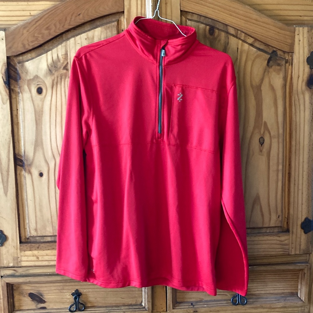 Men’s Izod PerformX red 1/4 zip long sleeve pullover size L